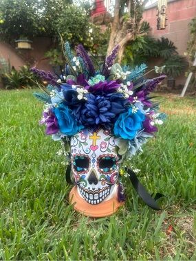 Blue & Purple Floral Headpiece crown